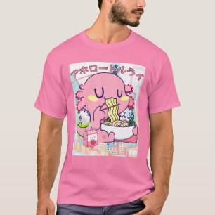 Kawaii Axolotl Life Ramen Strawberry Milk Shake Ja T-Shirt