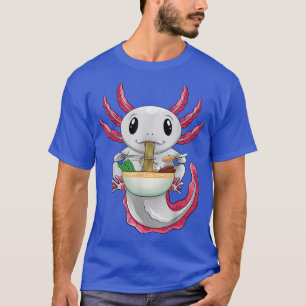 Kawaii Axolotl Otaku Japanese Anime Ramen Noodles  T-Shirt