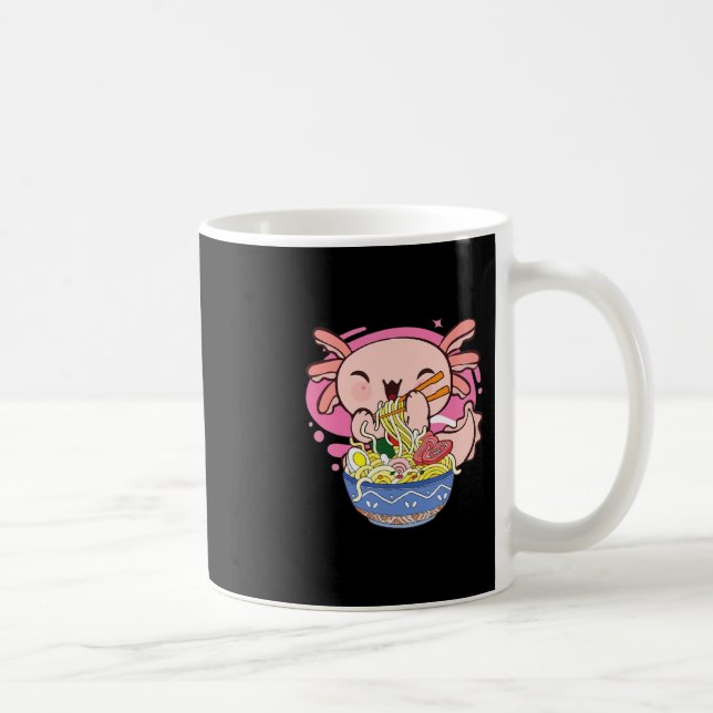 Kawaii Axolotl Ramen Japanese Anime Noodle Kids Te Coffee Mug (Right)