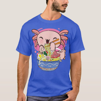 Kawaii Axolotl Ramen Japanese Anime Noodle Kids Te T-Shirt