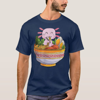 Kawaii Axolotl Ramen Noddles Japanese Anime Lover  T-Shirt
