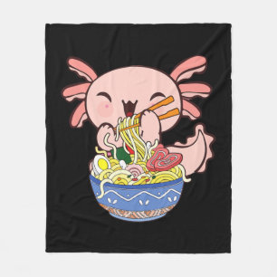 Kawaii Axolotl Ramen Noodles Japanese Anime Kids T Fleece Blanket
