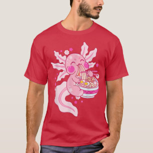 Kawaii Axolotl Ramen Noodles Japanese Anime Otaku  T-Shirt
