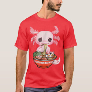 Kawaii Axolotl Ramen Noodles Japanese Anime Otaku  T-Shirt