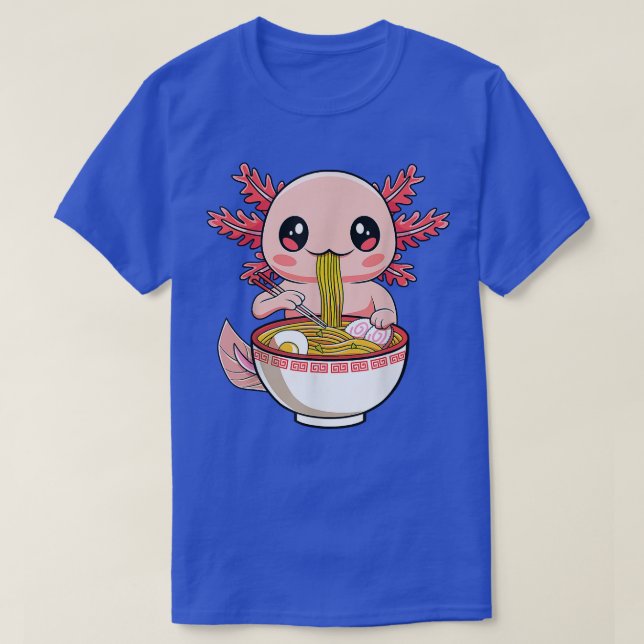 Kawaii Axolotl Ramen Noodles Japanese Anime Otaku  T-Shirt (Design Front)