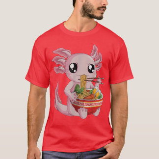 Kawaii Axolotl Ramen Noodles Japanese Anime Otaku  T-Shirt