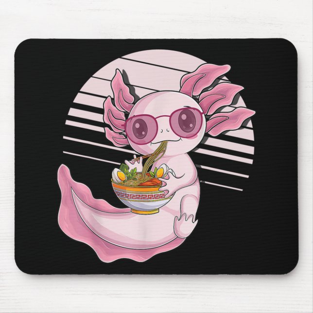 Kawaii Axolotl Ramen Noodles Japanese Food Anime G Mouse Mat (Front)