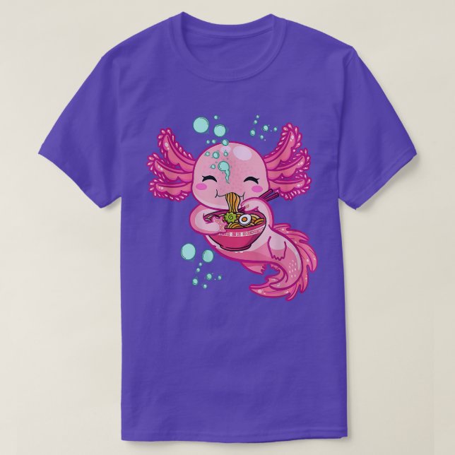 Kawaii Axolotl Ramen Teen Girls Anime Japanese Lov T-Shirt (Design Front)