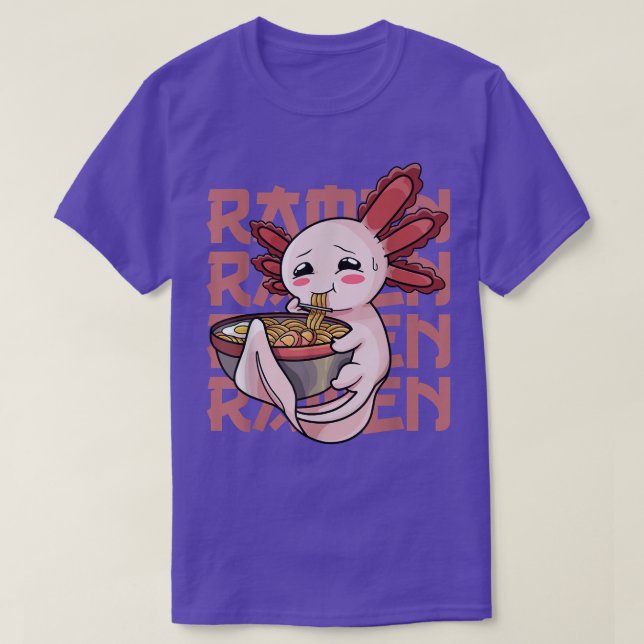 Kawaii Axolotl Ramen Tshirt for Girls Women Japane (Design Front)