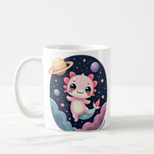 Kawaii Axolotl Space Galaxy Cosmic Stardust Planet Coffee Mug