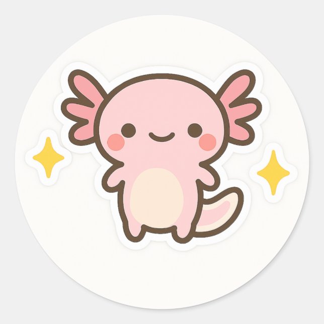 Kawaii Axolotl Sticker (Front)