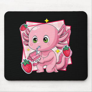 Kawaii Axolotl Strawberry Milk Japanese Anime Gift Mouse Mat
