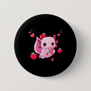 Kawaii Axolotl Strawberry Milk Shake Anime Gift Gi 6 Cm Round Badge