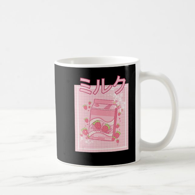Kawaii Axolotl Strawberry Milk Shake Carton Japane Coffee Mug (Right)