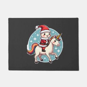 Kawaii Axolotl Unicorn Xmas Santa Merry Christmas Doormat