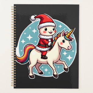 Kawaii Axolotl Unicorn Xmas Santa Merry Christmas Planner