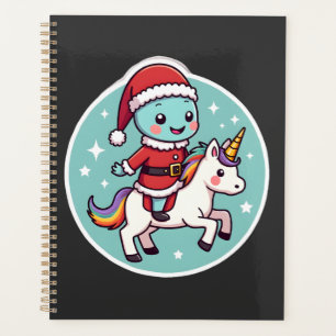 Kawaii Axolotl Unicorn Xmas Santa Merry Christmas Planner