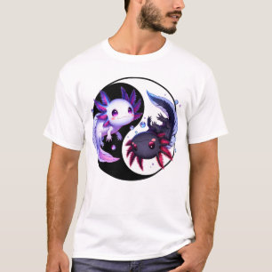 Kawaii Axolotls Yin Yang Japanese Axolotl Animals T-Shirt
