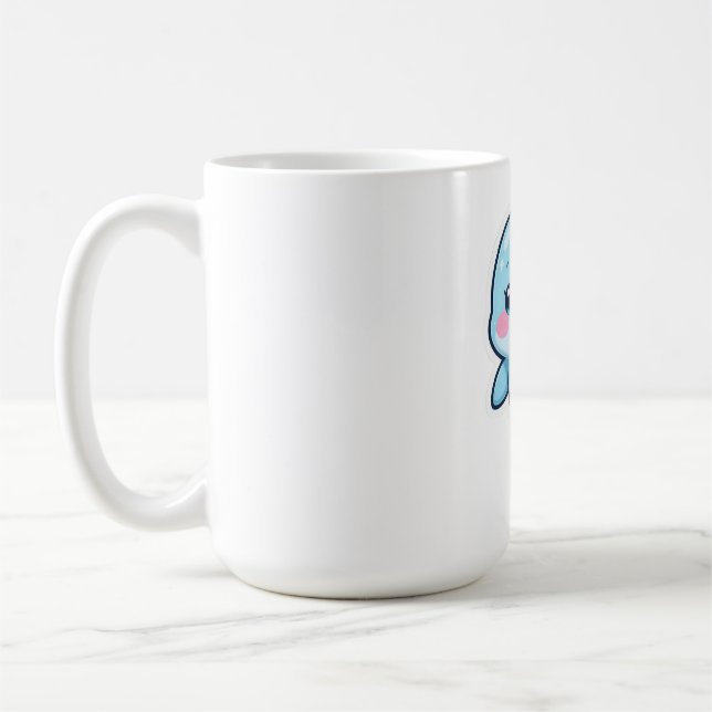 Kawaii Baby Blue Dolphin Coffee Mug (Left)