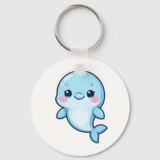 Kawaii Baby Blue Dolphin Key Ring