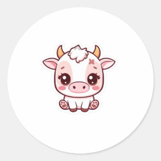 Kawaii Baby Cow Sticker – Cute Pastel Chibi Cow Vi