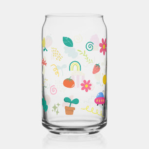 Kawaii Baby flower and Palm Tree Pattern Mug Can Glass