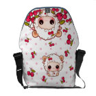 Kawaii baby sheep and cute cherries