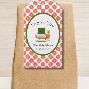 Kawaii Baby Shower: Sushi and Salmon Roll Theme Gift Tags