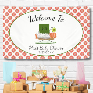 Kawaii Baby Shower: Sushi and Salmon Roll Welcome Banner