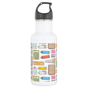 Kawaii Back to School Supplies Pattern For Girls 532 Ml Water Bottle