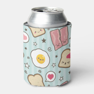 Kawaii Bacon & Fried Egg Deconstructed Sandwich Can Cooler