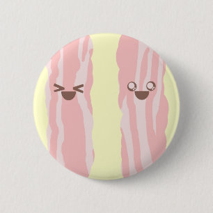 kawaii bacon so happy breakfast 6 cm round badge