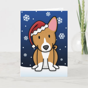 Kawaii Basenji Christmas Card