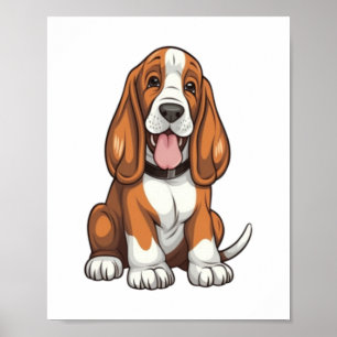 Kawaii Basset Hound Puppy   Poster