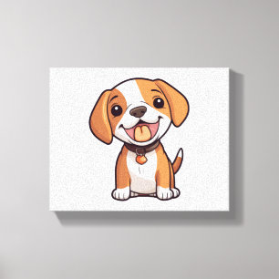 Kawaii Beagle Puppy Canvas Print