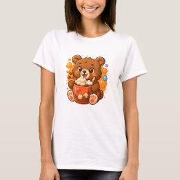 Kawaii Bear Cub Hot Cocoa – Cute Cozy Chocolate T-Shirt