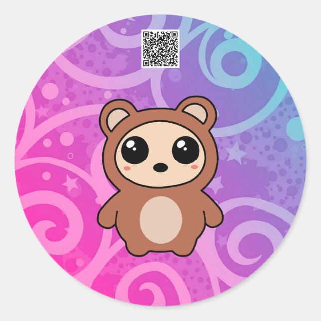 Kawaii Bear - Cute Animal Sticker (Front)