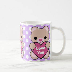 Kawaii Bear Heart Love You Mug