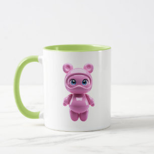 Kawaii Bear Mug Glossy Pink Character Cute Theme