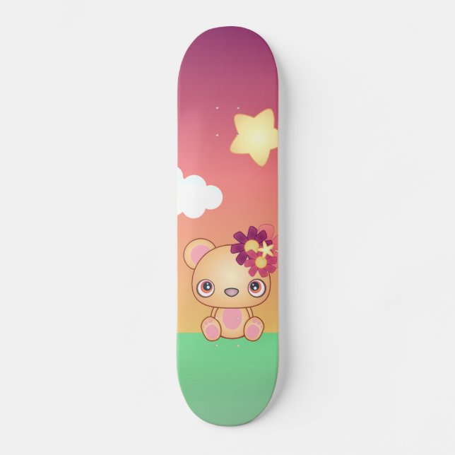 Kawaii Bear Skateboard (Front)