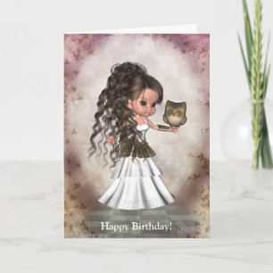 Kawaii Beautiful Athena Greek Goddess Card