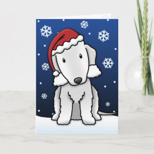 Kawaii Bedlington Terrier Christmas Card