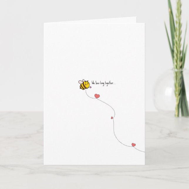 Kawaii Bee Pun Valentine Card (Front)
