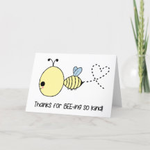 Kawaii Bee Thank You Card