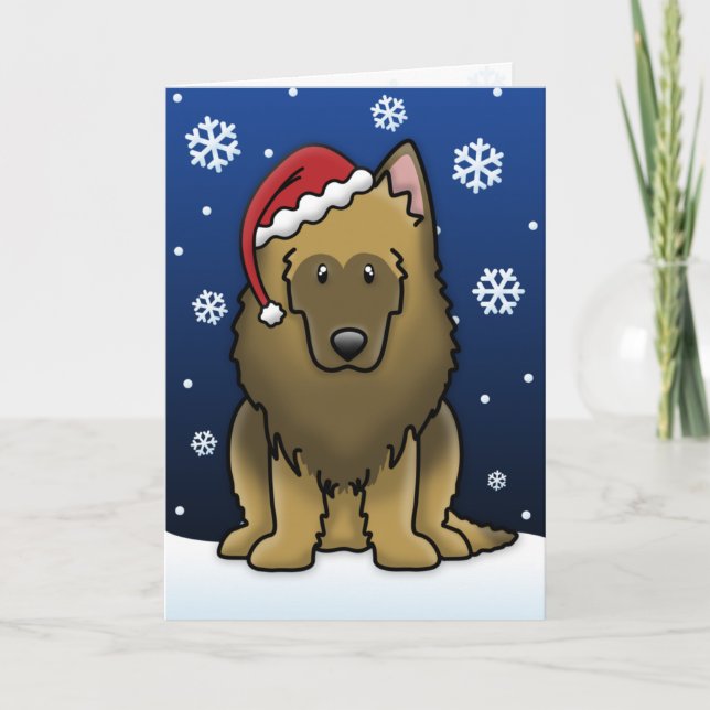 Kawaii Belgian Tervuren Christmas Card (Front)
