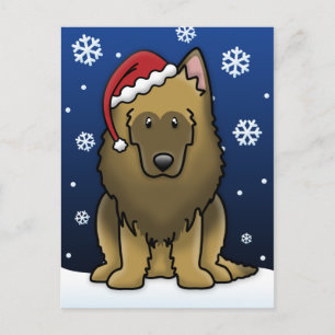 Kawaii Belgian Tervuren Christmas Postcard