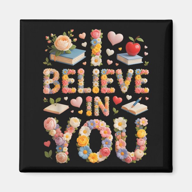 Kawaii believe in mode on science math countdown magnet (Front)
