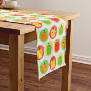 Kawaii Bell Peppers Short Table Runner