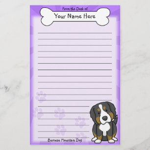 Kawaii Bernese Mountain Dog Stationery