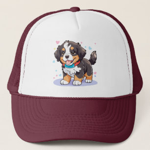Kawaii Bernese Puppy, Cute Berner Pup Trucker Hat